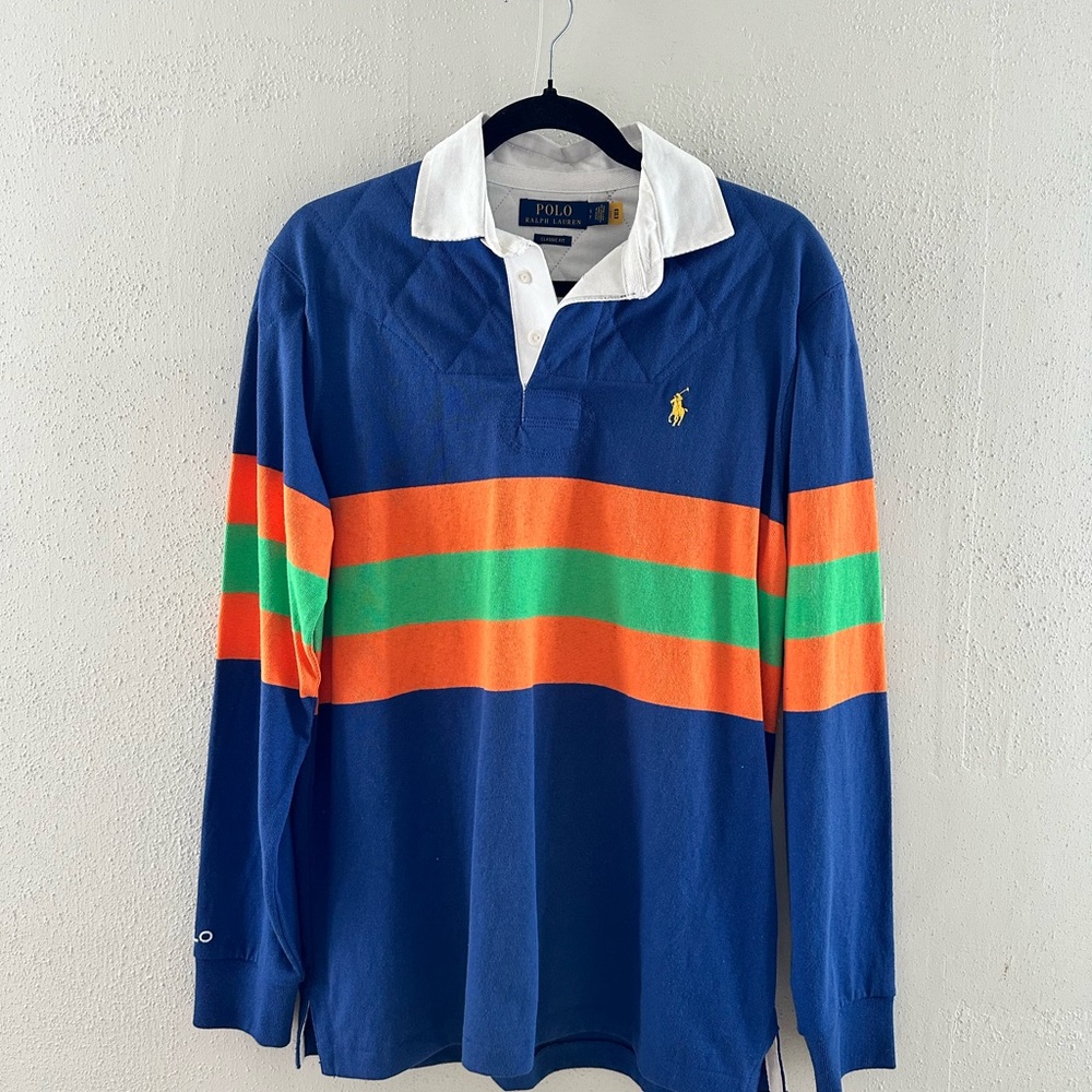 Polo by Ralph Lauren Rugby Polo with Orange & Green Stripes